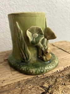 VTG Studio Art Frog Planter Pottery Toothbrush Pencil Pen Holder Lily Green 70’s - Picture 1 of 15