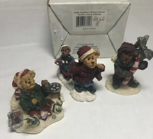 Boyds Bears Village “Pudge Sugarbuzz, Momma w/ Lil’ Sweetie, Cane B. Jollymint” - Picture 1 of 2
