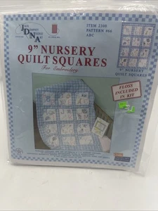Jack Dempsey Needle Art Stamped 9" Nursery Quilt Squares ABC Letters Embroidery - Picture 1 of 3