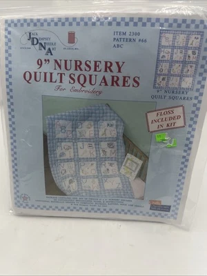 Jack Dempsey Needle Art Stamped 9" Nursery Quilt Squares ABC Letters Embroidery - Image 1 of 3