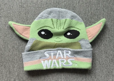 Star Wars Grogu Gorro Bebé Yoda El Niño Orejas Puños Tejido Talla Única Usado en Excelente Condición Foto 1 de 4