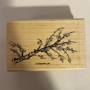 Blütenzweig Holz montiert Gummistempel - Bild 1 von 3