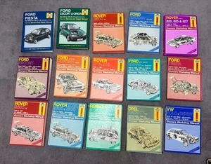 Lote de trabajo de colección HAYNES TALLER MANUAL DE COCHES Ford Rover Renault Opel Etc.. - Imagen 1 de 17