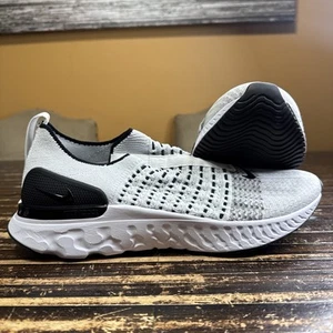 Nike React Phantom Run FlyKnit 2 Shoes Mens 8.5 True White-Black CJ0277-100 - Picture 1 of 7