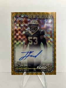 2024 Topps Chrome Jaylan Ford Rookie Auto Gold Geometric Refractor RC #/50 - Picture 1 of 2