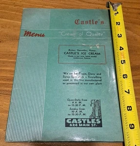 Castle's Menu Castles Dairy Products Co. Buffalo 624 Main St. "Cream Of Quality" - Picture 1 of 7