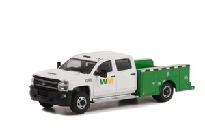 ModelToyCars 2018 Chevy Silverado 3500HD Dual Service Truck, weiß, grünli... - Bild 1 von 2