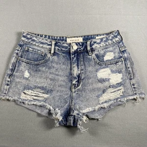 PacSun Shorts Womens 26 Blue High Rise Festival Short Distressed Frayed Hem - Picture 1 of 9