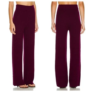 NEU The Sei Rippstrick Hose (Gr. S) weites Bein Wolle Kaschmir Mischung Pflaume Burgund - Bild 1 von 12