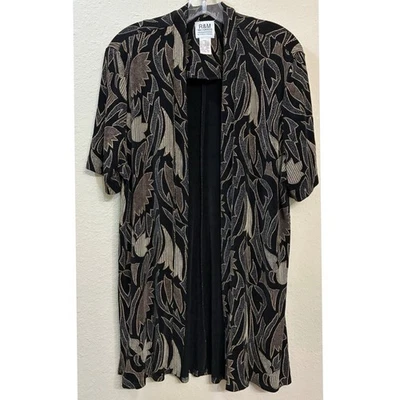 Chaqueta cárdigan abierta vintage R&M Richards por Karen Kwong cuentas metálicas talla 16 Foto 1 de 4