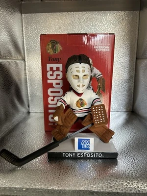 🏒🔥Tony Esposito Bobblehead Chicago Blackhawks 11/15/25 SGA One Day Ship - Image 1 of 2