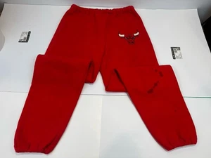 Vintage 90s Chicago Bulls Russell Athletic Sweatpants Mens Med Red Made in USA - Picture 1 of 12