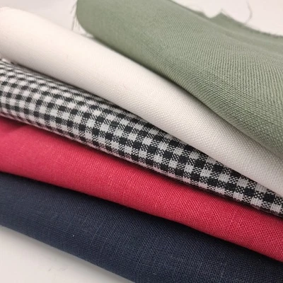 Remnant Scrap Bag 5 Pieces 100% Irish linen Crafting Fabric QF80 Christmas  - Image 1 of 4