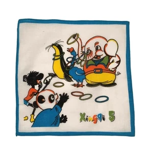 Rare Vintage Childrens 1940s Circus Handkerchief Novelty Colorful Whimsical Twee - Picture 1 of 4