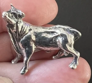 Fine Sterling Silver Bull Miniature Ornament , 13.1g - Picture 1 of 6