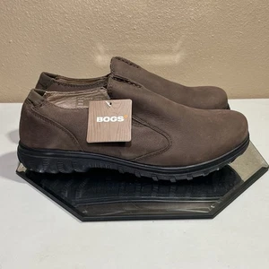 NWT Men’s Bogs Eugene Leather Slip On Waterproof Shoes, Size 10, Brown - Picture 1 of 6