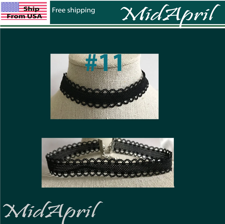  Gargantilla Collar Terciopelo Negro Clásico Cuello de Cadena Mujeres Vestido Joyería EE. UU. Venta Foto 1 de 1