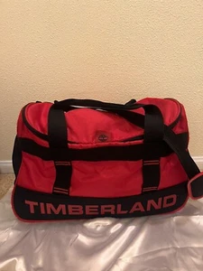Timberland Large Red Duffel Travel Gym Bag Red Sports - Picture 1 of 10