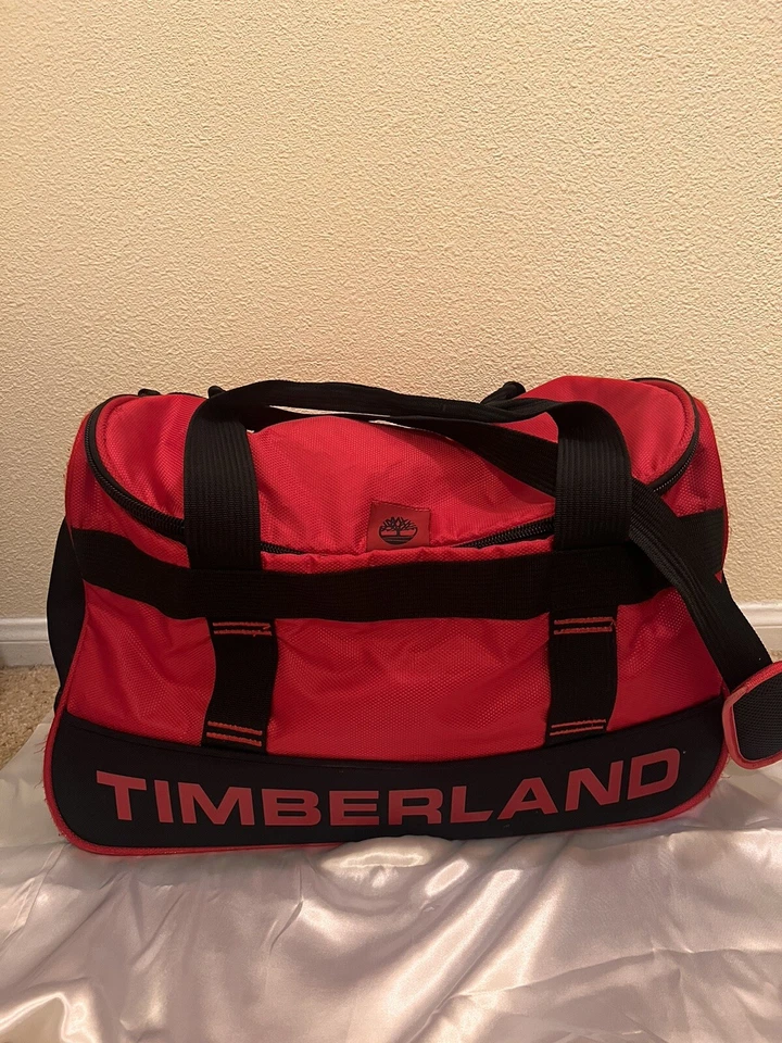 Timberland Grande Rojo Lona Viaje Gimnasio Bolsa Rojo Deportes Foto 1 de 4