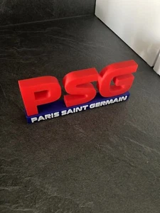Logo Foot Paris PSG 3D, bleu et rouge, 18cm x 8cm x 2cm - Bild 1 von 2