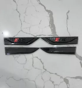 Audi S5 (B9) Blackline Fender Badge Door Emblems Black 4-set Logo Full Set - Picture 1 of 3