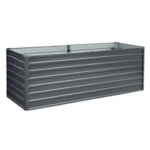 Greenfingers 240X80X77cm Garden Bed Galvanised Raised Steel Instant Planter NEW - Picture 1 of 9