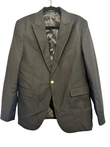 Mens Black Single-Breasted Blazer with Gold Button Details NWOT 34 - Picture 1 of 4