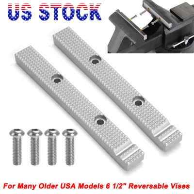 ZLYTOMORCYAL For Craftsman Vise Jaws Fit Many Older USA Models 6 1/2" Reversable Gray Vises