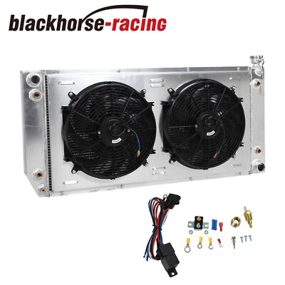3 ROW RADIATOR+SHROUD FAN RELAY FOR 1988-2000 CHEVY C1500 C2500 C3500 5.7L V8 - Imagem 1 de 4