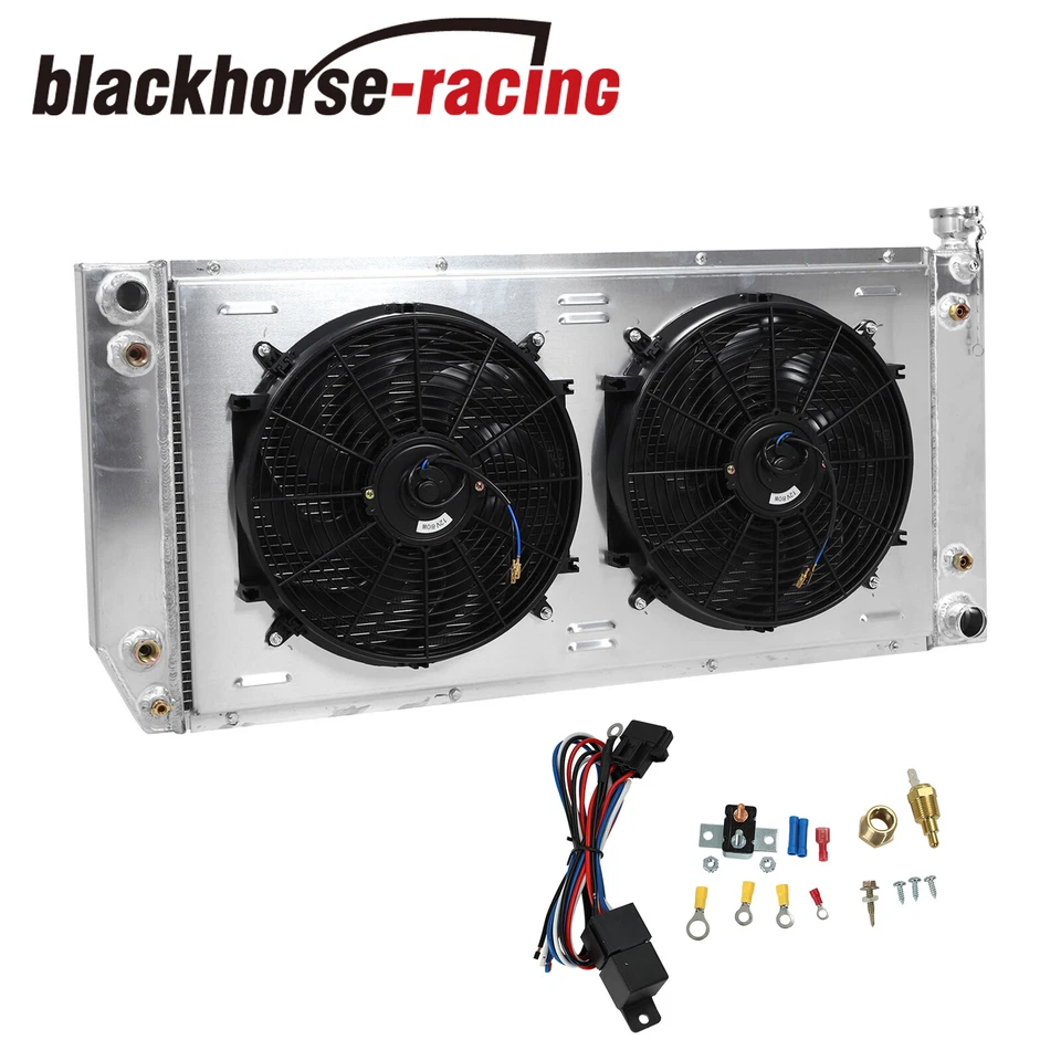 3 ROW RADIATOR+SHROUD FAN RELAY FOR 1988-2000 CHEVY C1500 C2500 C3500 5.7L V8 - Image 1 of 4