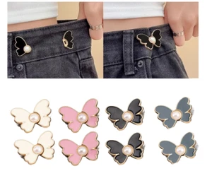 Butterfly Waist Cinching Button, Reusable Pant Waist Tightener, No Sewing Tools - Picture 1 of 15