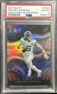 2021 Panini Select Trevor Lawrence PSA 10 Sensations Silver Prizm RC #SEN-24 - Picture 1 of 2
