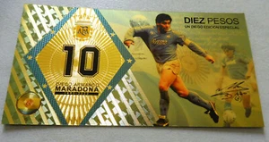 ★★ ARGENTINE : BILLET POLYMER " OR " 10 PESOS DIEGO MARADONA ★★ D8 - Picture 1 of 1