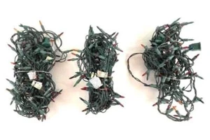 Lot of 3 Christmas Indoor Multicolor String Lights Green Cord 100+ Bulbs Each - Picture 1 of 5