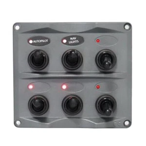 Waterproof 12V-24V Car Boat Marine 6 Gang Toggle Switch Panel Fuse - Picture 1 of 11