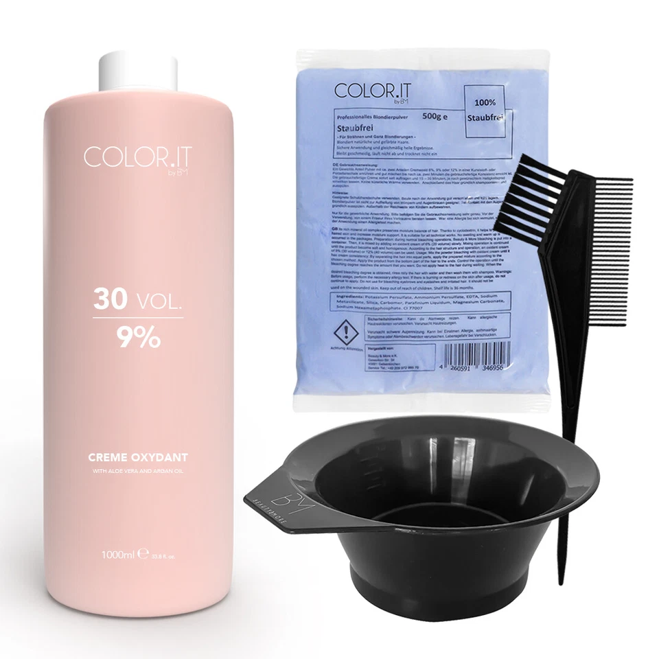 COLOR.IT SET - Blondierung 500g + Creme Entwickler 9% + Pinsel + Farbschale - Bild 1 von 1