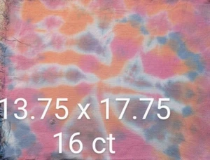 Tela punto de cruz Aida, algodón, 16 unidades, 13,75 x 17,75 teñida a mano tie-dye - Imagen 1 de 5