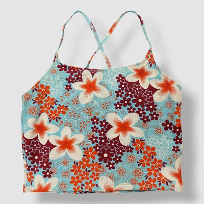 Sand N Sun Kid's Girl's Blue Floral Print Tankini Top Swimwear Size L - Image 1 of 2