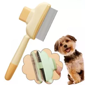 Self Cleaning Flea Comb Cat Grooming Brush for Short and Long Hair Cats - Picture 1 of 11