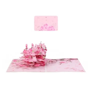 3D Peach Blossom Popup Card for Valentines Day Anniversary Wedding Invitation - Picture 1 of 8