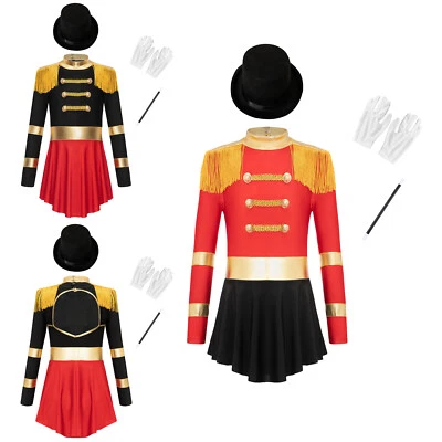 Niños Niñas Vestir Manga Larga Disfraz Rendimiento Conjunto Cerradura Espalda Top Sombrero Foto 1 de 3