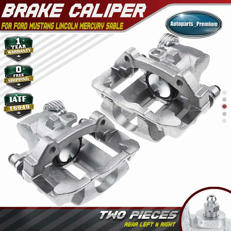 Par de pinzas de freno traseras con soporte para Ford Mustang Mercury Cougar Lincoln Foto 1 de 4