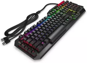 HP Omen Sequencer Gaming Keyboard Anti-Ghosting Blue Switches 0.2 Ms UK QWERTY - Picture 1 of 12