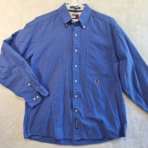 Tommy Hilfiger Men's Shirt 15 1/2 32-33 Blue Long Sleeve 100% Cotton Dress - Picture 1 of 13