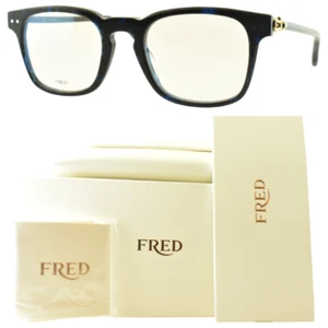 NEW!! FRED FG50006I  092 Black & Blue ￼Square Unisex Optical Frame - Picture 1 of 7