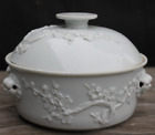 Old Antique Chinese White Porcelain Covered Bowl