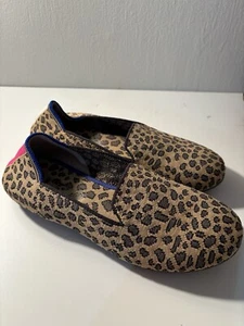 ROTHYS Girls Leopard Cheetah Loafers 4 Comfy Flats Rothy’s - Picture 1 of 5