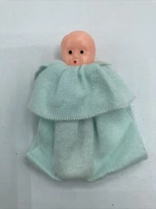 Dollhouse Miniature Hard Plastic Baby Doll Blue Blanket - Hong Kong - Picture 1 of 5