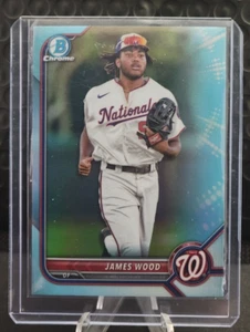 2022 Bowman Chrome Sky Blue Refractor James Wood - Washington Nationals - Bild 1 von 2