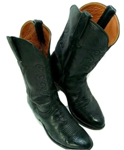 Lucchese Men's Western Boot L000854 Leather Disressed Black Size 8 D - Picture 1 of 9